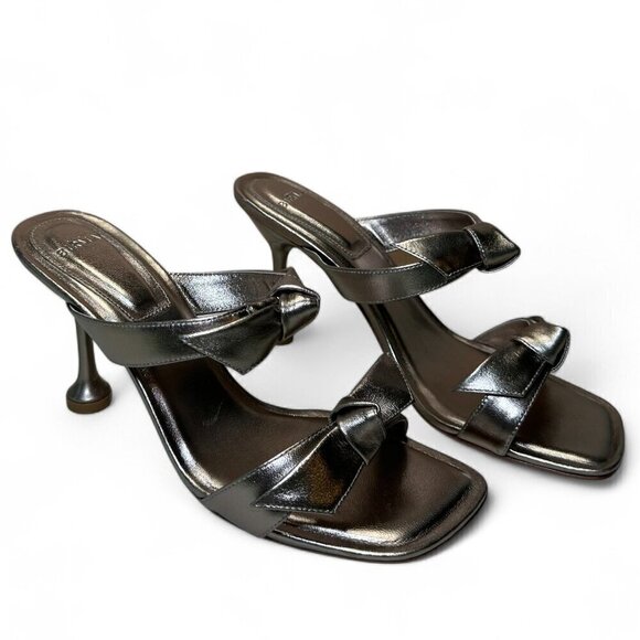Alexandre Birman Shoes - Alexandre BIRMIN Clarita Square Flare 85 Metallic Heeled Sandals - 37 EU, NIB